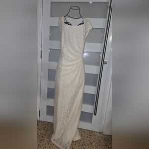 Elegant Cream Lace Dress